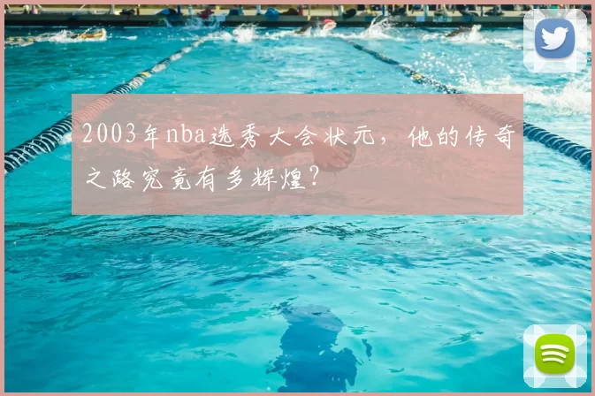 2003年nba选秀大会状元，他的传奇之路究竟有多辉煌？